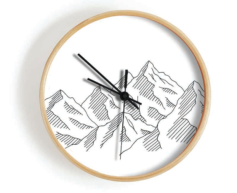 Simple Mountains Clock - Wallart-Direct UK