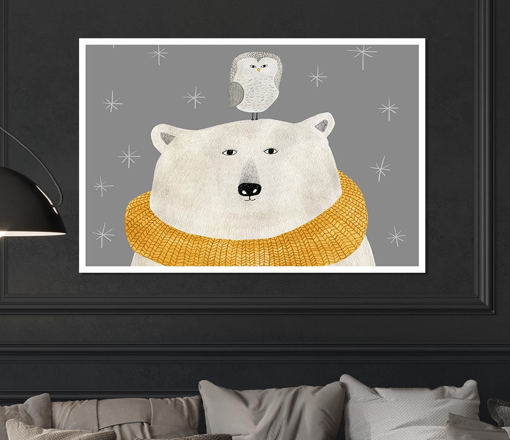 The Bear And The Owl Print Poster Wall Art