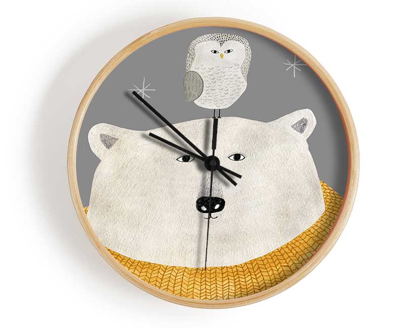 The Bear And The Owl Clock - Wallart-Direct UK