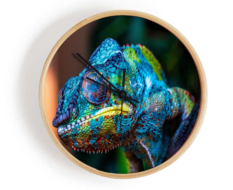 Chameleon Up Close Clock - Wallart-Direct UK