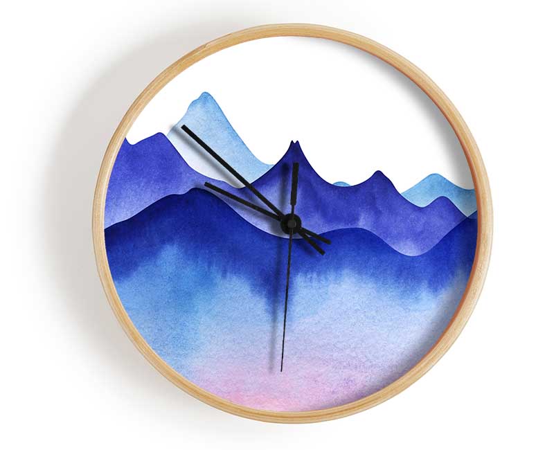 The Peak Of Blue Curves Clock - Wallart-Direct UK