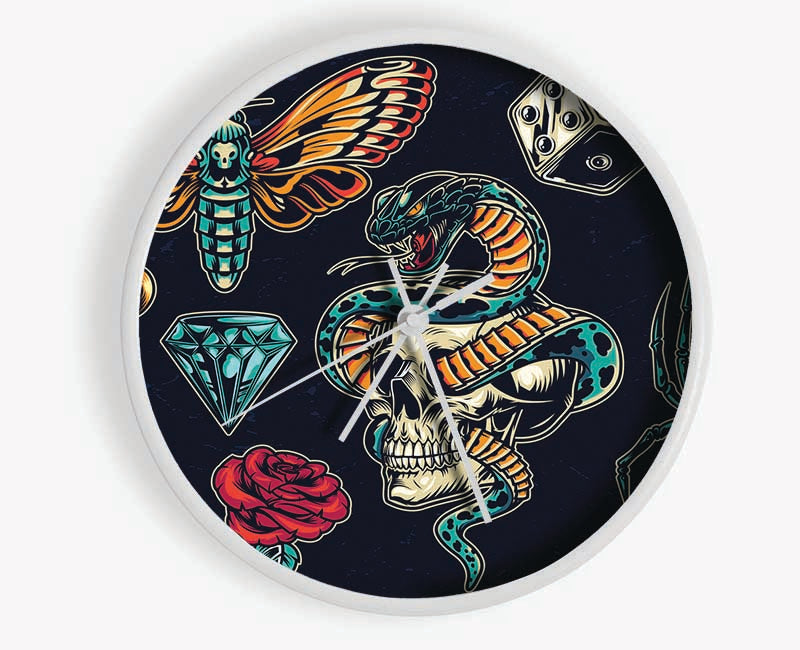 Tattoo Flash 2 Clock - Wallart-Direct UK