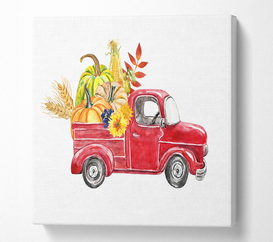 A Square Canvas Print Showing Farming The Squash Square Wall Art