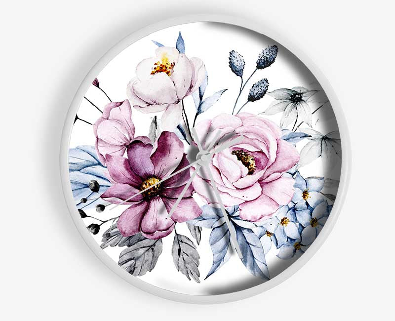 Flowers Together Clock - Wallart-Direct UK