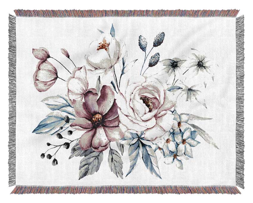 Flowers Together Woven Blanket