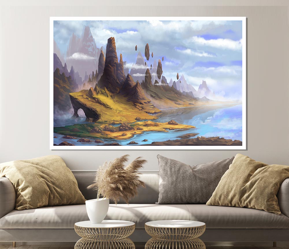 The Floating Islands Print Poster Wall Art