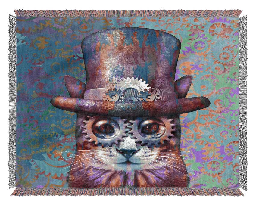 The Top Hat Cat Woven Blanket