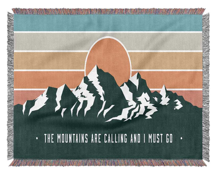 The Mountains Call Woven Blanket