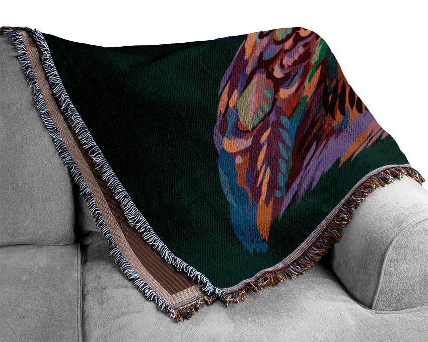 The Parrot On Green Woven Blanket