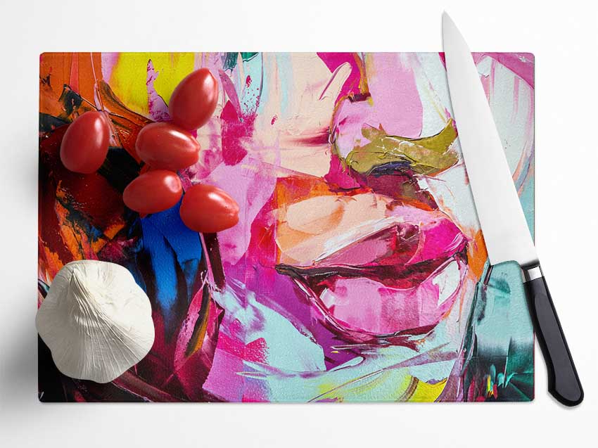 The Lips Of Colour Glass Chopping Board