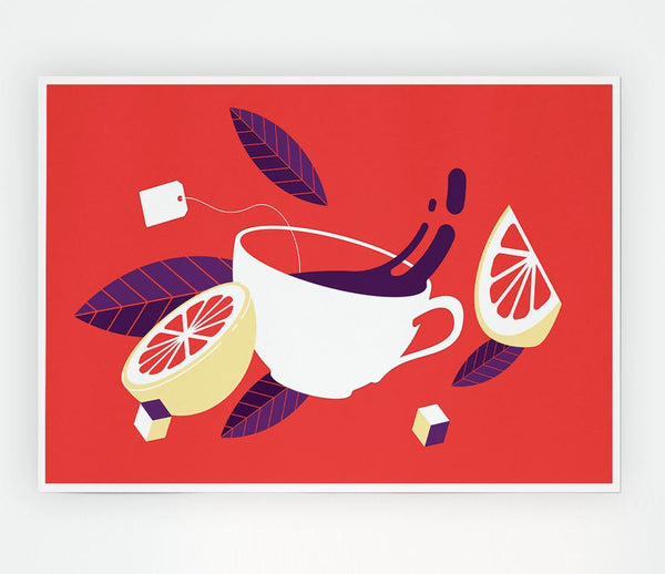 Citrus Tea Print Poster Wall Art