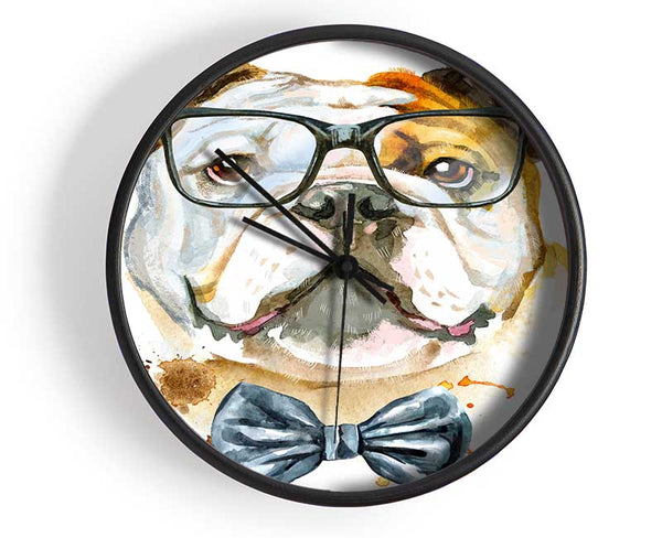 The Bulldog With Glasses Clock - Wallart-Direct UK