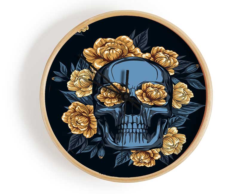 The Skull Flowers Tribute Clock - Wallart-Direct UK