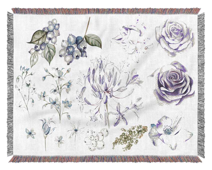 The Lilac Flower Collection Woven Blanket