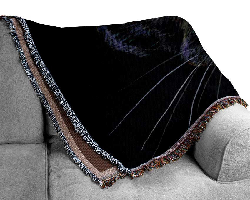 The Black Panther Face Woven Blanket