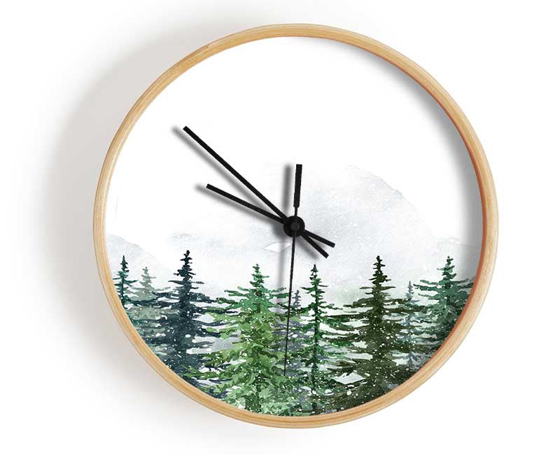 Trees Peer Above The Clouds Clock - Wallart-Direct UK