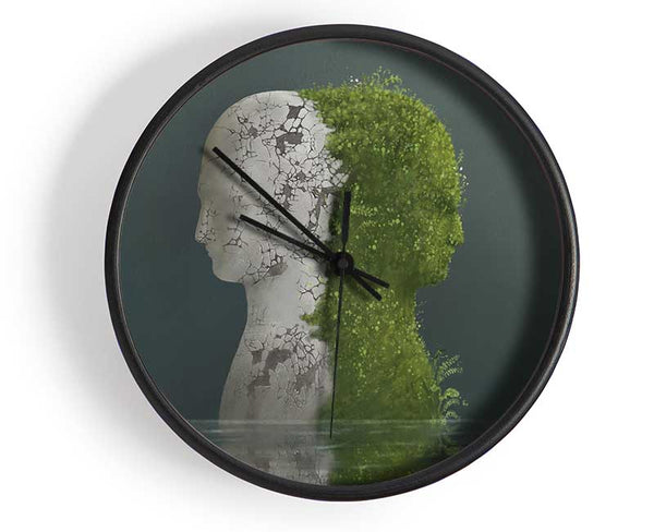 Stone And Plant Human Clock - Wallart-Direct UK