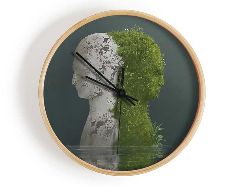 Stone And Plant Human Clock - Wallart-Direct UK