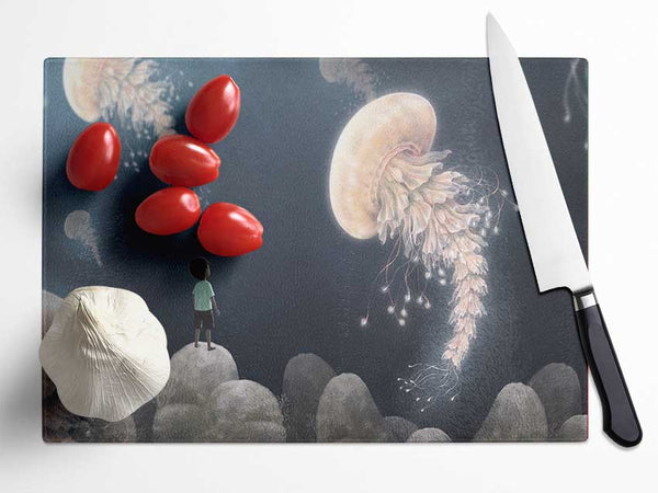 The Jellyfish Experience Glass Chopping Board