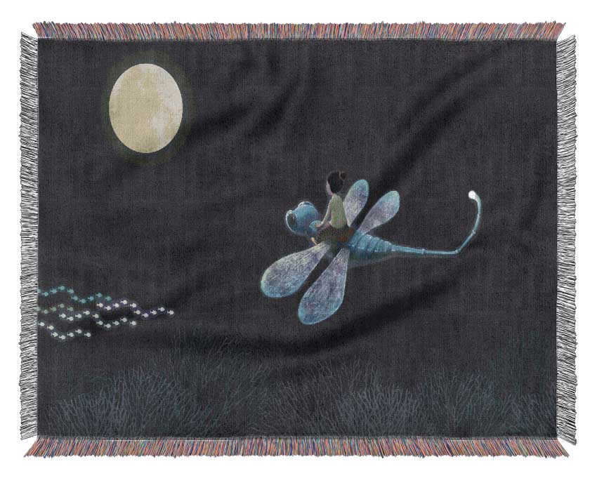 Riding On The Dragonfly Woven Blanket