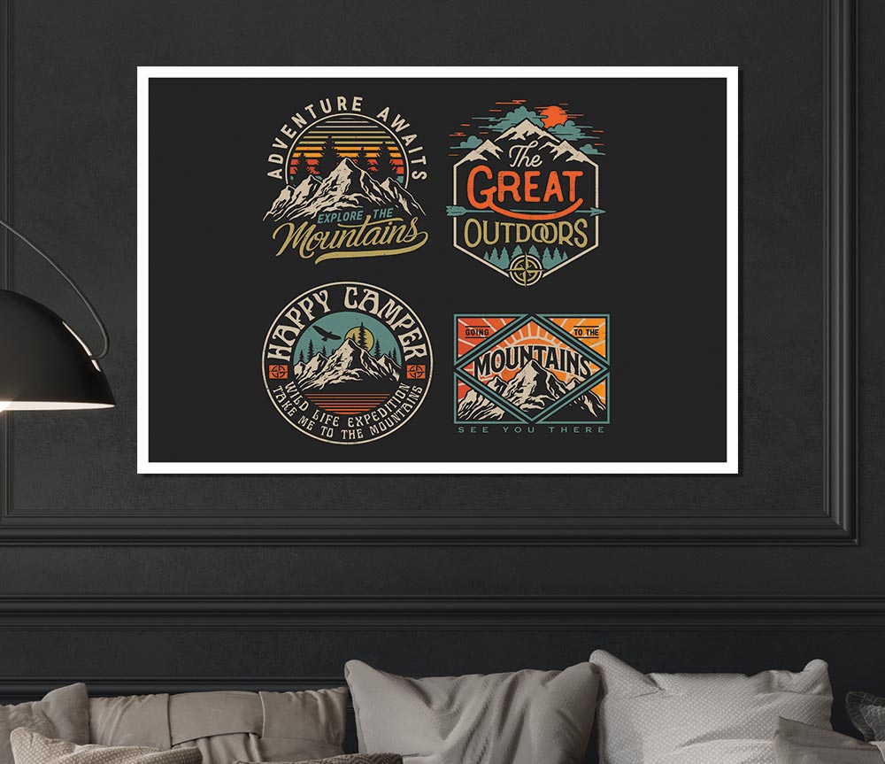 The Camping Crests Print Poster Wall Art