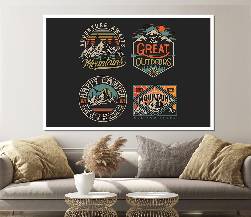 The Camping Crests Print Poster Wall Art