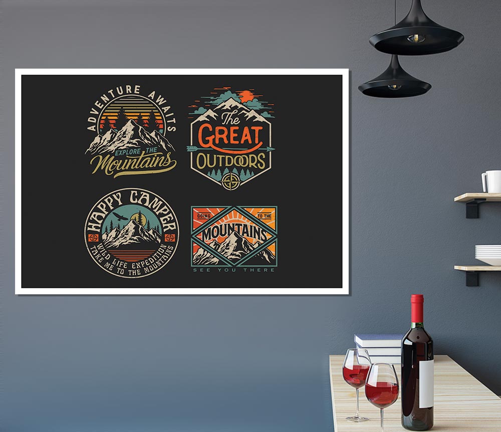 The Camping Crests Print Poster Wall Art