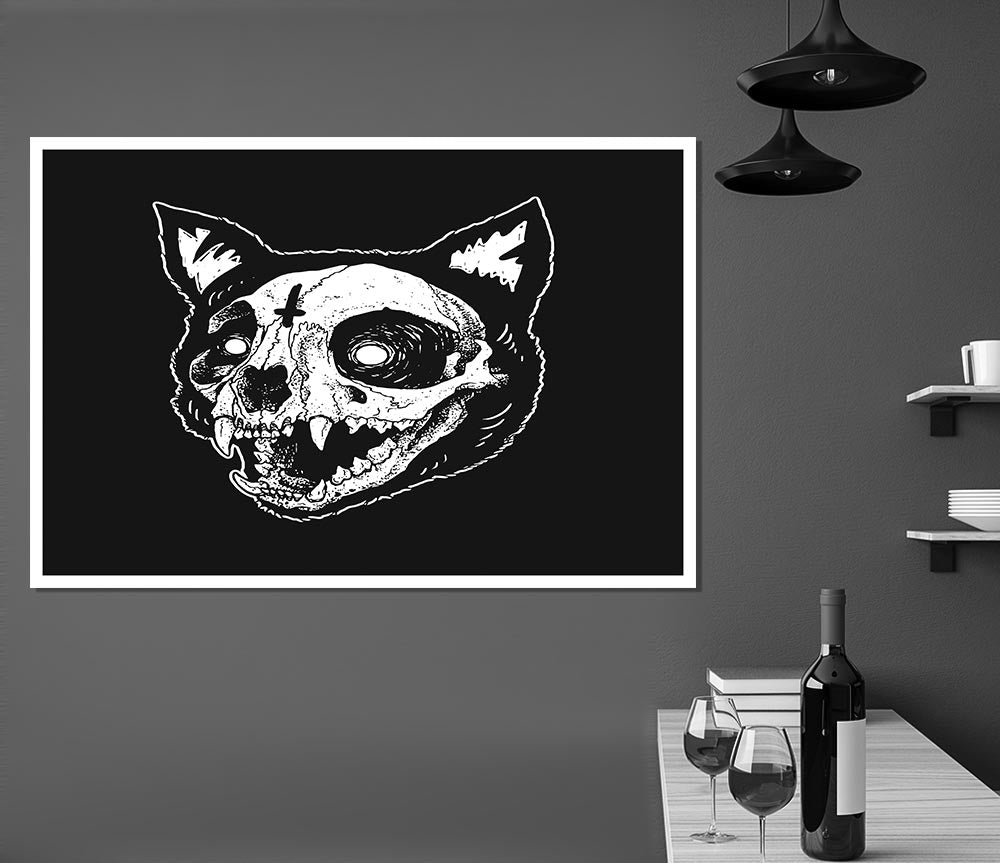 The Inverted Cross Cat Print Poster Wall Art