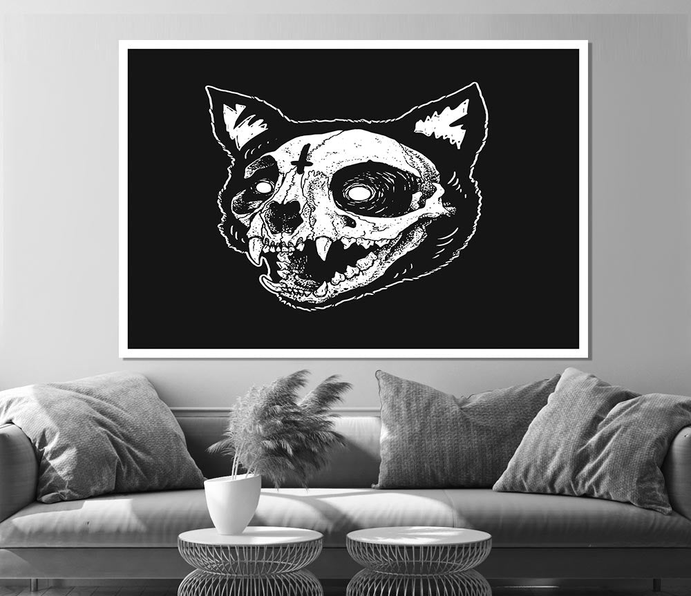 The Inverted Cross Cat Print Poster Wall Art