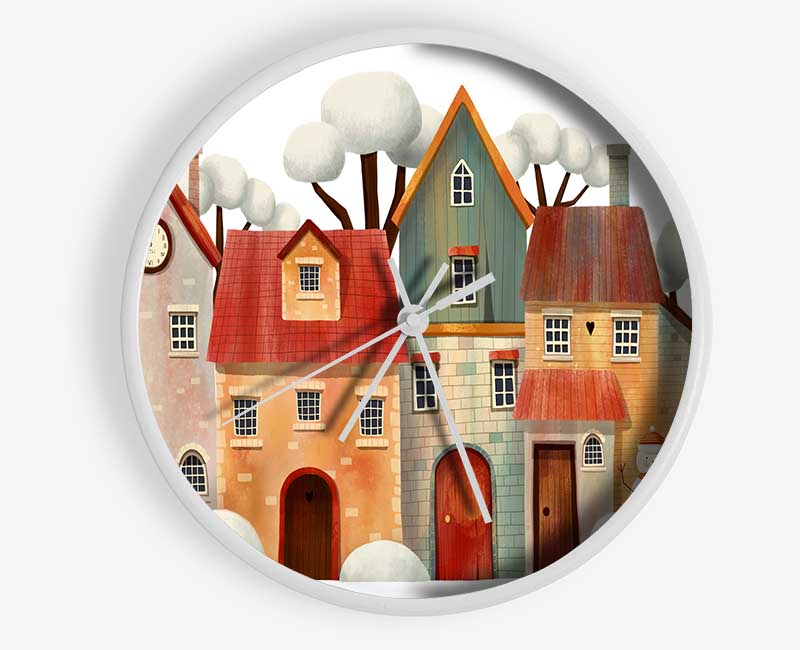 Stack Of Houses Clock - Wallart-Direct UK