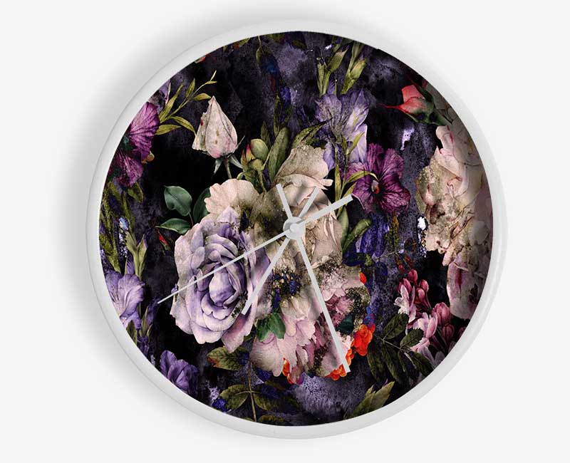 Rose Petal Cluster Clock - Wallart-Direct UK