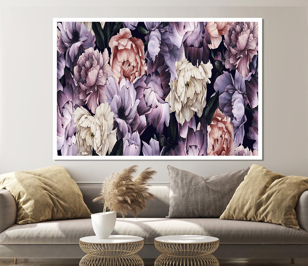 Carnation Petal Cluster Print Poster Wall Art