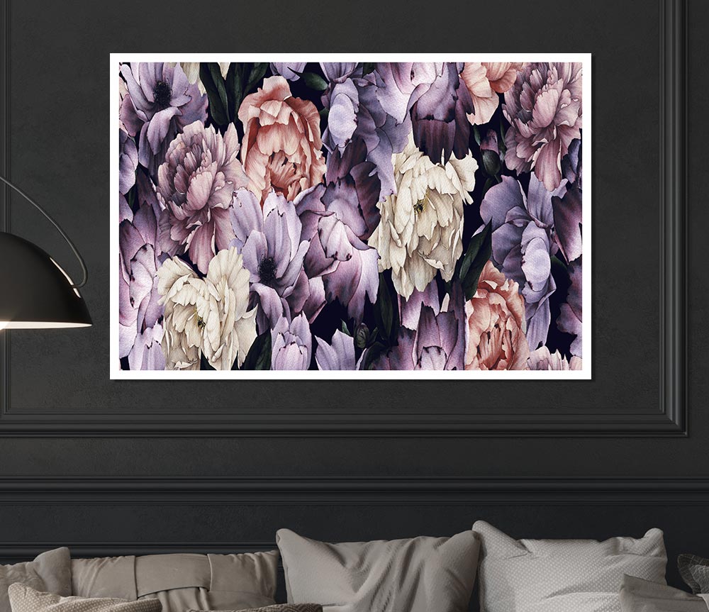 Carnation Petal Cluster Print Poster Wall Art