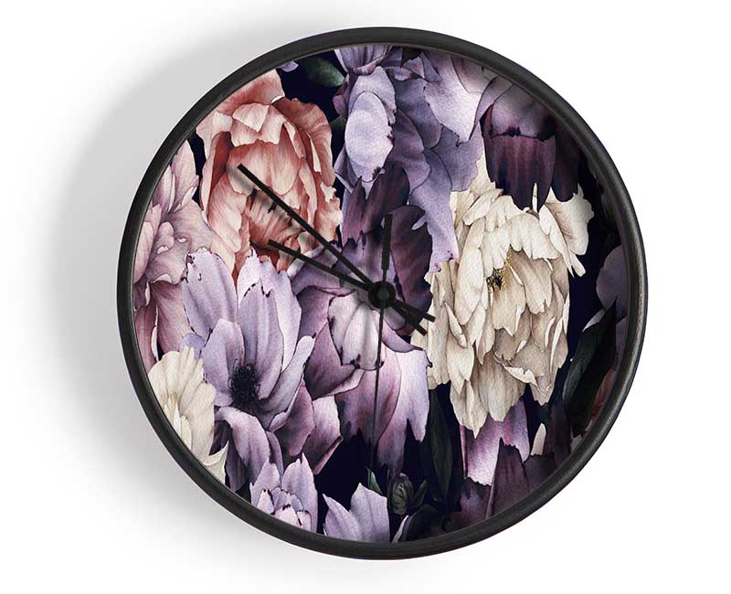 Carnation Petal Cluster Clock - Wallart-Direct UK