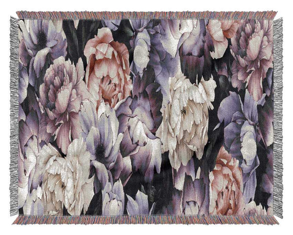 Carnation Petal Cluster Woven Blanket