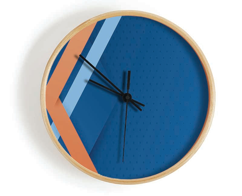 Modern Orange Direction Clock - Wallart-Direct UK