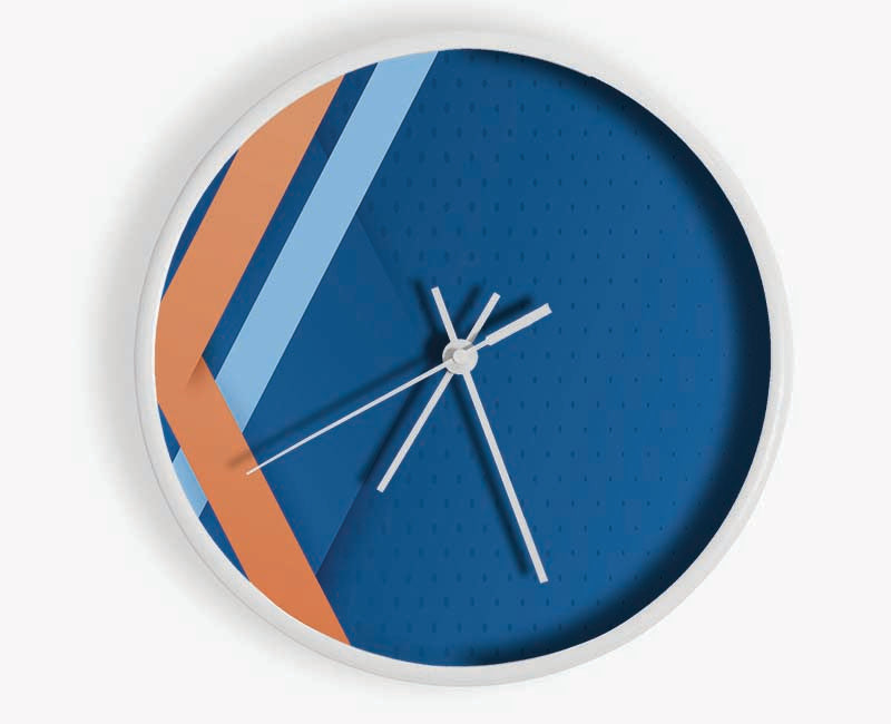 Modern Orange Direction Clock - Wallart-Direct UK