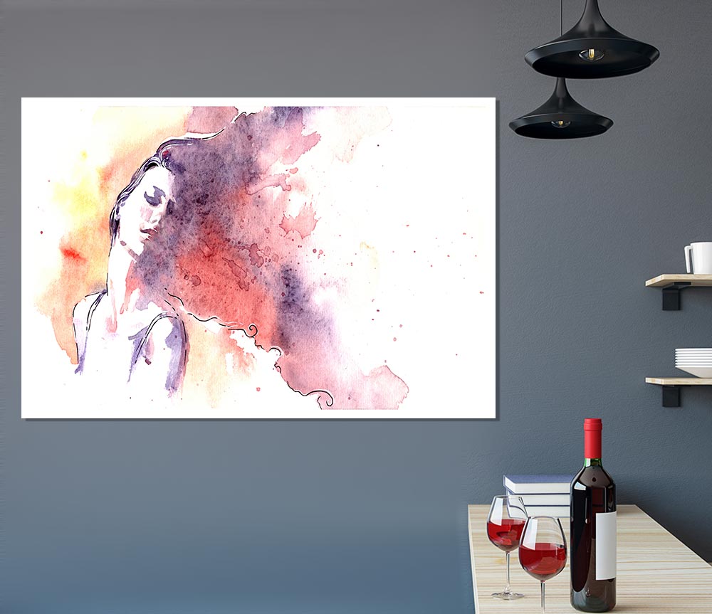 Watercolour Woman Flow Print Poster Wall Art