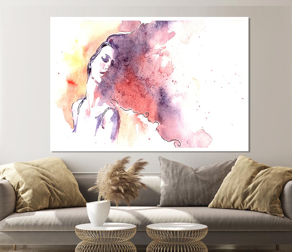 Watercolour Woman Flow Print Poster Wall Art