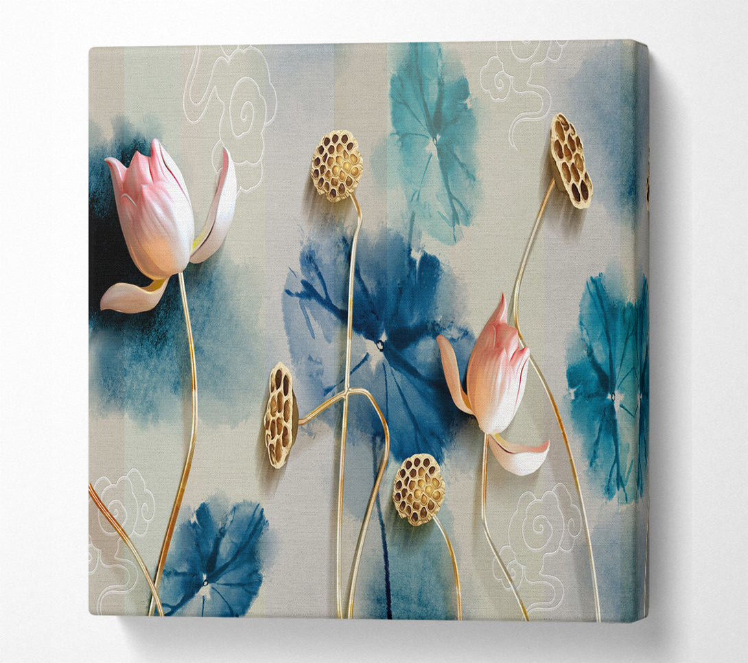 A Square Canvas Print Showing Stunning Flower Pose Square Wall Art