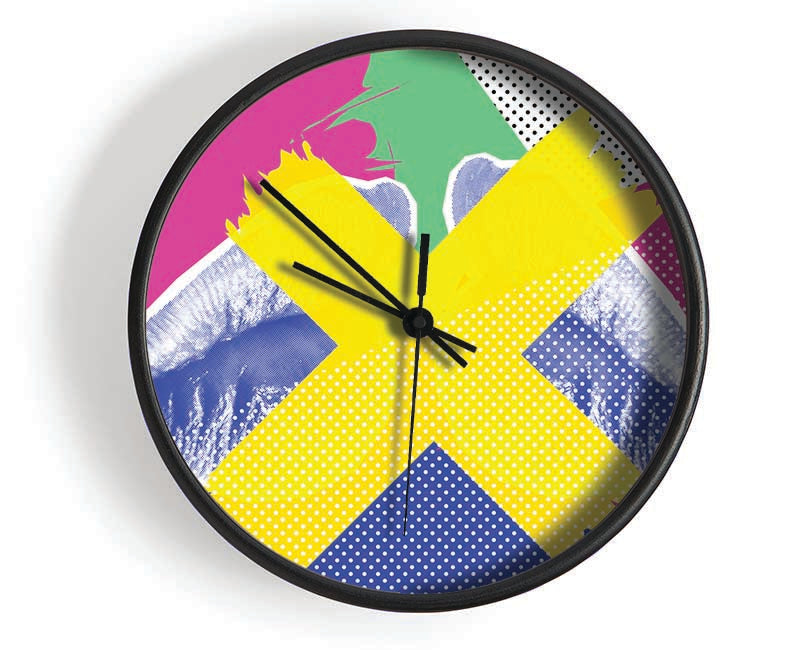 The Cross Lips Yellow Clock - Wallart-Direct UK