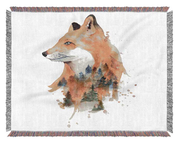 The Fox Woodland Woven Blanket