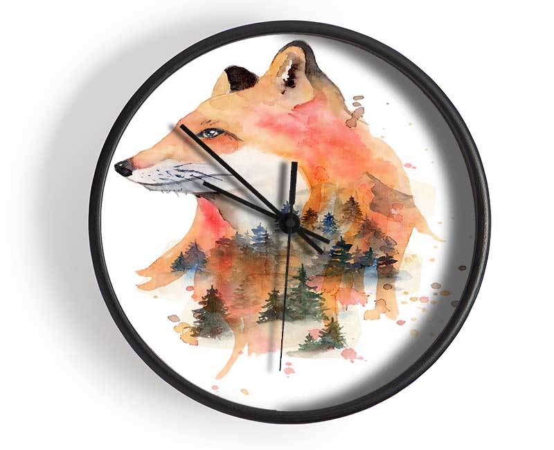 The Fox Woodland Clock - Wallart-Direct UK