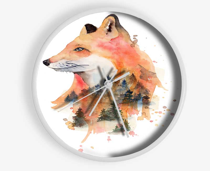 The Fox Woodland Clock - Wallart-Direct UK