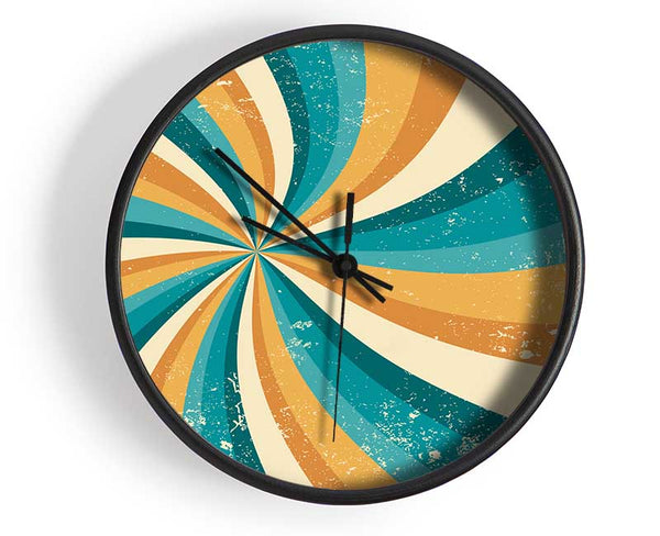 The Spiral Yellow And Blue Clock - Wallart-Direct UK