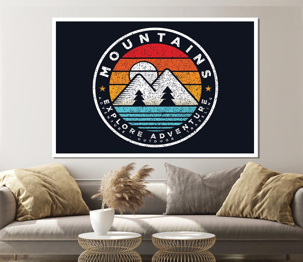 The Mountain Badge Print Poster Wall Art