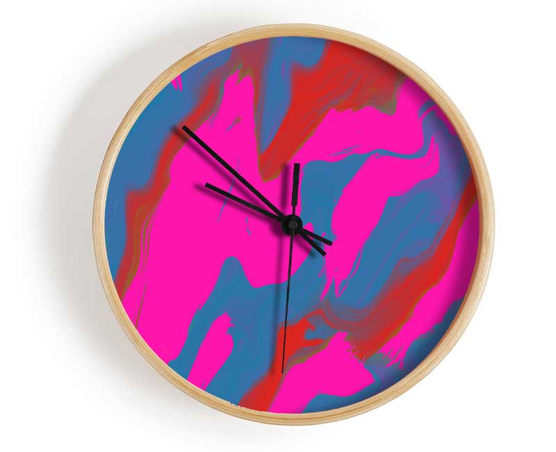 Neon Pink Strikes Clock - Wallart-Direct UK