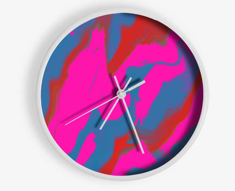 Neon Pink Strikes Clock - Wallart-Direct UK