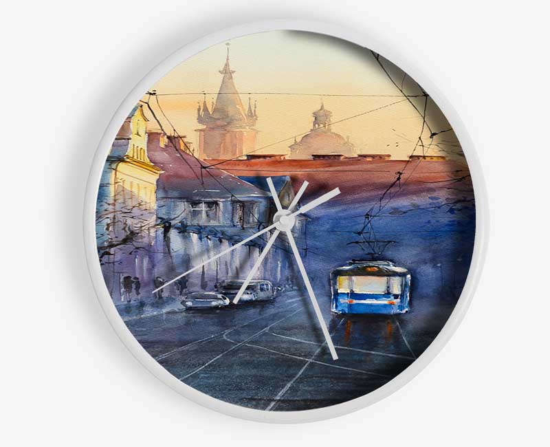 The Train Coming Through The Station Clock - Wallart-Direct UK