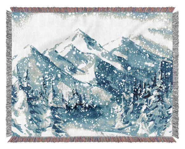 Snowy Mountains Bliss Woven Blanket